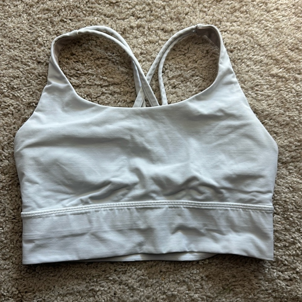 Lululemon White Sports Bra with back detail